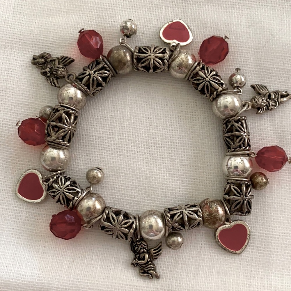 Bracelet w hearts & cherubs